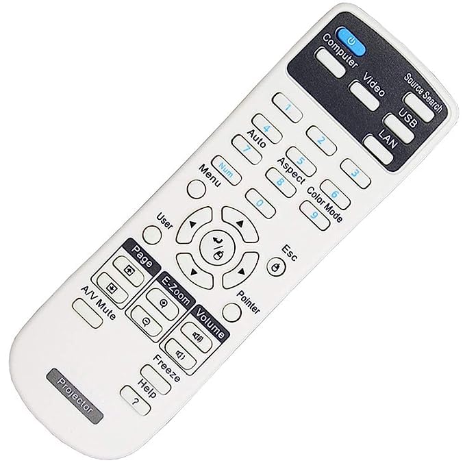 SKPM Universal Projector Remote Control for Epson Home Cinema, Powerlite, EB-, EX, VS, H, BrightLink, EMP- Series Projectors. - Image 1