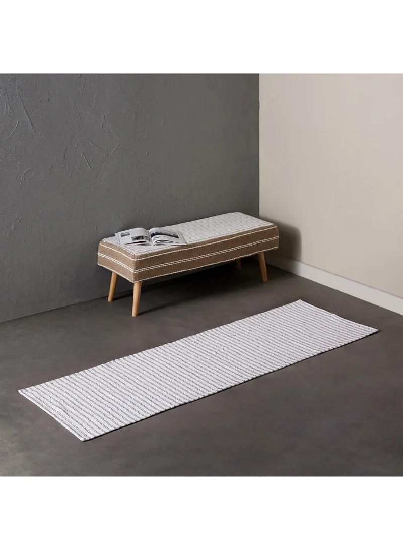 Home Box Allan Snow Recycled Cotton Dhurrie 180 x 60 cm