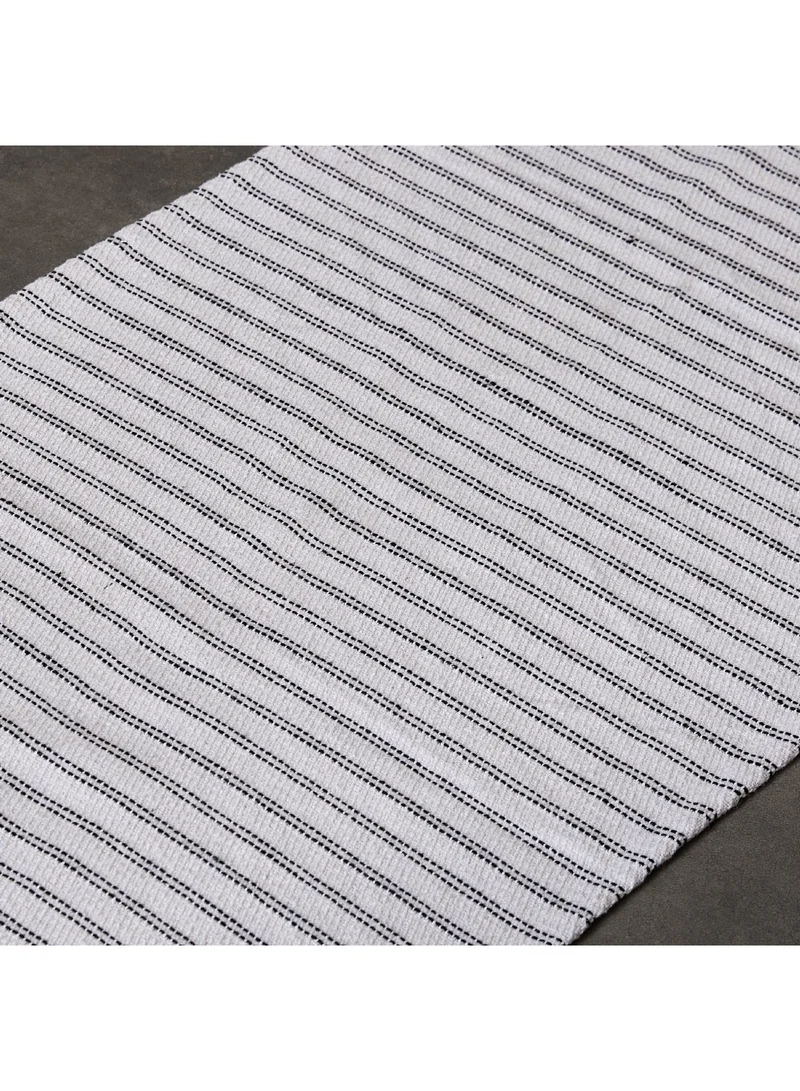 Home Box Allan Snow Recycled Cotton Dhurrie 180 x 60 cm