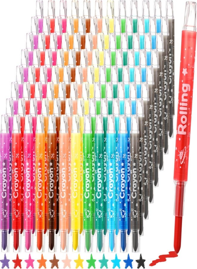 Jaloro 96 Pcs 12 Colors Twist Crayons Bulk for Kids and Teens, Non-toxic Washable Crayons, Easy to Hold Drawing Coloring Gift Silky Art Supplies for Boys and Girls Coloring Books, Drawing, Sketching - Image 1