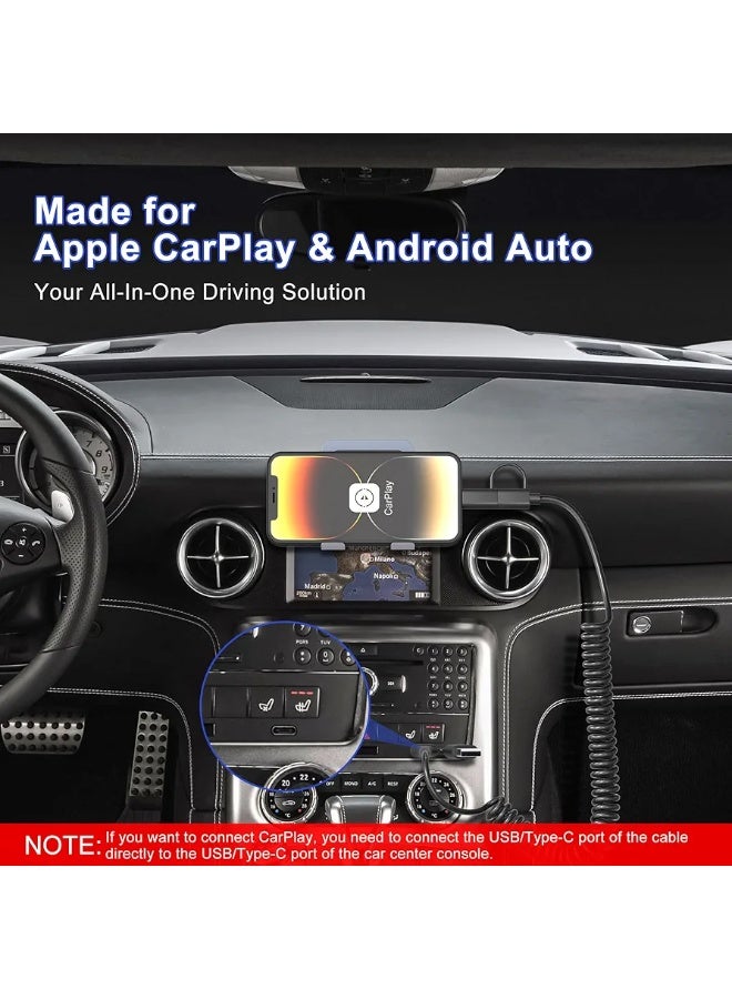 كابل بيانات سريع 4 في 1، 4 أقدام USB Type C، USB A، Lightning 65 واط، متوافق مع iPhone/iPad/MacBook Pro/AirPods/Samsung/Android (أسود) - Image 3