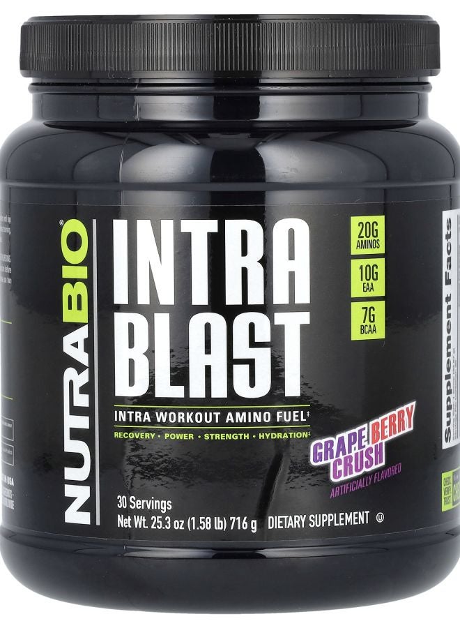 NutraBio Intra Blast Intra Workout Amino Fuel Grape Berry Crush 1.58 lb (716 g)