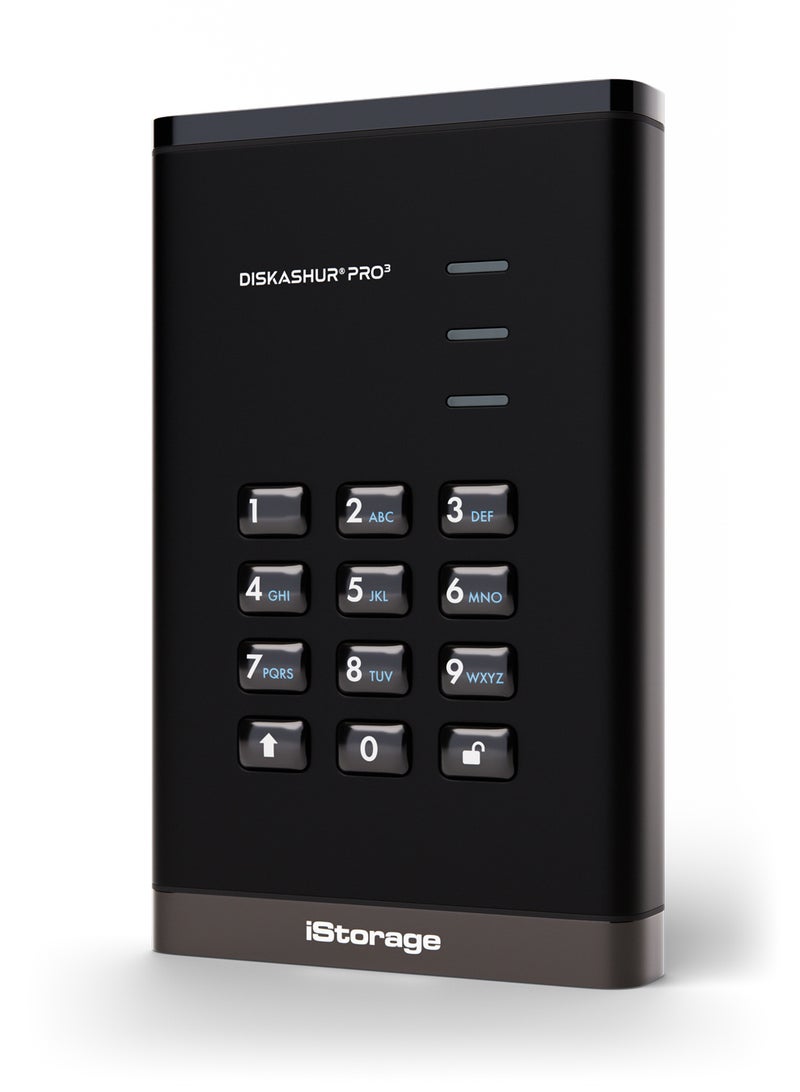 iStorage diskAshur PRO3 HDD 4TB - Secure Portable Hard Drive – FIPS Level 3 certified - Dust/Water Resistant - Hardware encryption - Image 1