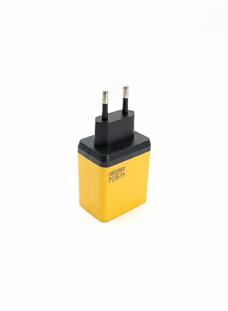 شاحن فائق السرعة AR-PD32 بقوة 45 واط - منفذ USB-C واحد ومنفذ USB واحد، محول شحن ثنائي الأجهزة بتقنية الشحن السريع QC 3.0 مع شاشة عرض رقمية - Image 1
