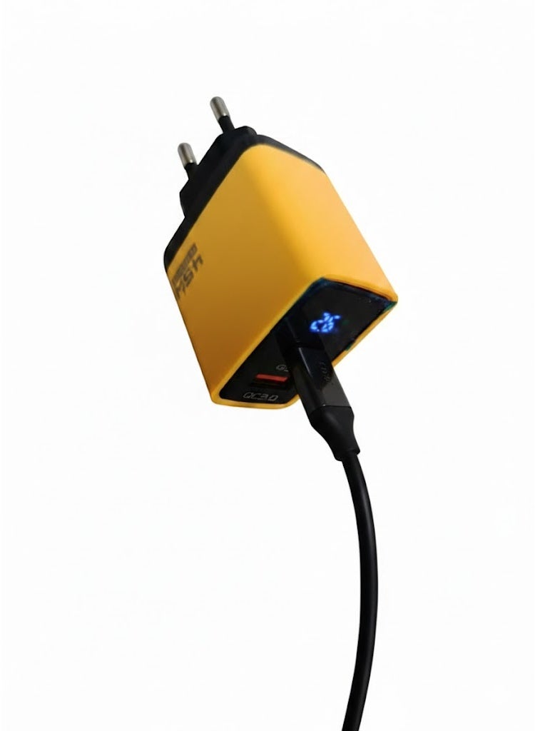 شاحن فائق السرعة AR-PD32 بقوة 45 واط - منفذ USB-C واحد ومنفذ USB واحد، محول شحن ثنائي الأجهزة بتقنية الشحن السريع QC 3.0 مع شاشة عرض رقمية - Image 4
