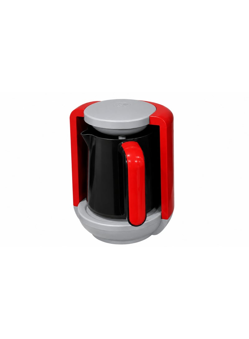 Silver Love SC-1013 Turkish Coffee Maker, 600W, 1-5 Cups, Anti-Overflow System, Red - Image 1