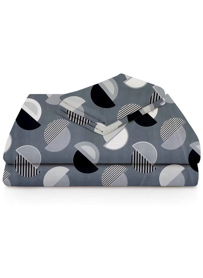 BSB HOME Premium Glace Cotton King Bed Sheets with 2 King Pillowcases by Kingston | Luxurious Soft Sheets (3 Piece Set, 275 X 275 CM Flat sheet, 50 X 75 CM Pillow Covers, Light black)  - Image 2