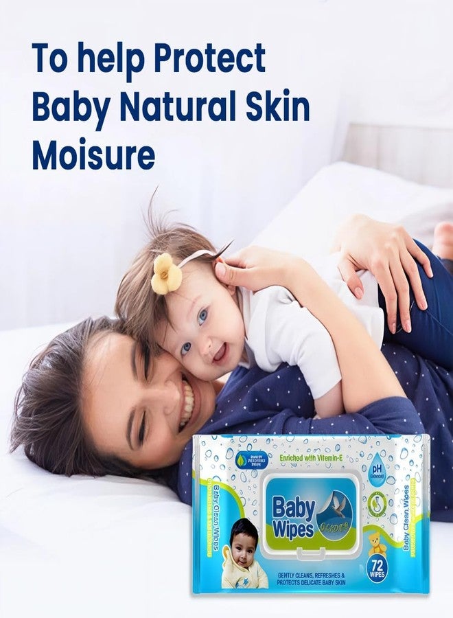Glider Baby Wipes | Moisture Lock Flip-Top | Enriched with Aloe Vera & Vitamin E | pH Balanced, Paraben & Chlorine Free | (Pack of 6 – 432 Wipes) - Image 4