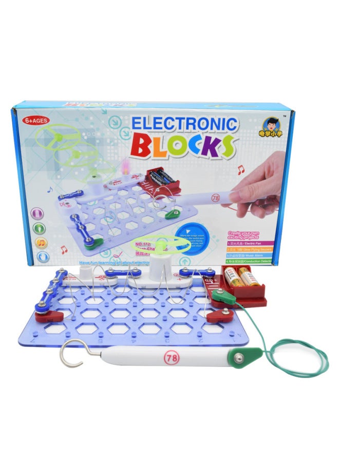 Science Small Experiment Electrical Kid Electronic Building Blocks Physical Circuit Board Hundred Assembled Educational Toys For Children And Primary School Students-Color:112 Maze Challenge  - Image 1