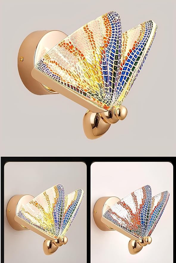 kinis Creative with Golden Deer Led Wall Lamp for Wall/Led Wall Light/Led Wall Scone to décor Your Home/Living Room/Bedroom/Cafe, Round Shape, (3 Color in One) Yellow, White and Natural White - Image 4