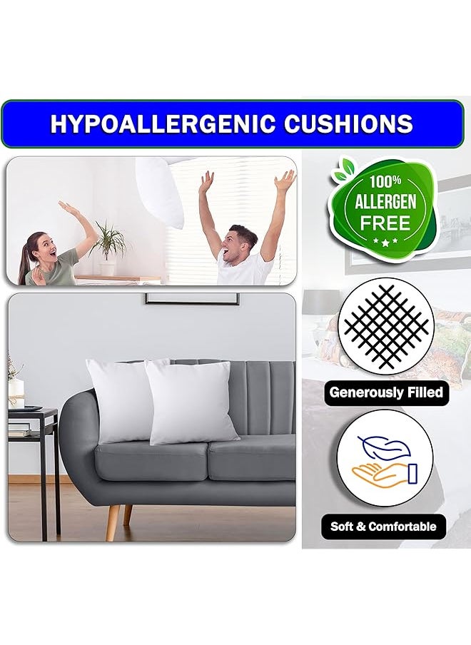 erorex - Bedding Throw Pillows Insert Pack Of 2 White 22 X 22 Inches Bed And Couch Pillows Indoor Decorative Pillows Cushion Stuffer Inserts Anti Allergy Cotton Blend Fabric 22 - Image 1