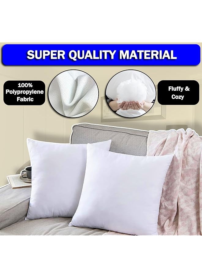 erorex - Bedding Throw Pillows Insert Pack Of 2 White 22 X 22 Inches Bed And Couch Pillows Indoor Decorative Pillows Cushion Stuffer Inserts Anti Allergy Cotton Blend Fabric 22 - Image 1