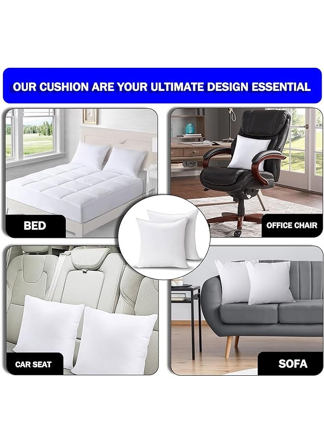 erorex - Bedding Throw Pillows Insert Pack Of 2 White 22 X 22 Inches Bed And Couch Pillows Indoor Decorative Pillows Cushion Stuffer Inserts Anti Allergy Cotton Blend Fabric 22 - Image 1