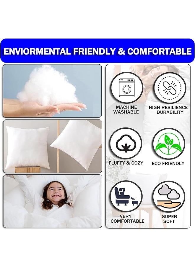 erorex - Bedding Throw Pillows Insert Pack Of 2 White 22 X 22 Inches Bed And Couch Pillows Indoor Decorative Pillows Cushion Stuffer Inserts Anti Allergy Cotton Blend Fabric 22 - Image 1