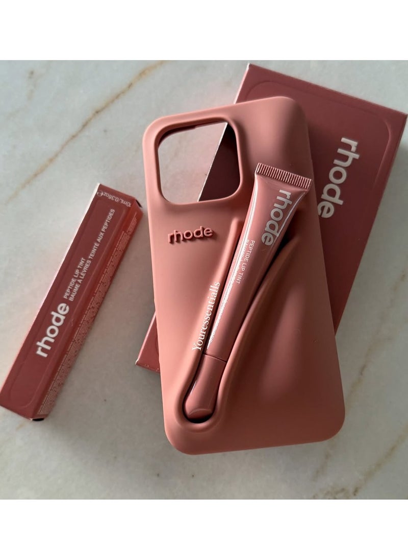 rhode - Phone Case with Peptide Salty Tan Lip Tint, Protective Mobile Cover for iPhone 15-16 Pro & Pro Max with Lip Gloss Holder for Stylish Touch-Ups On the Go - Image 1