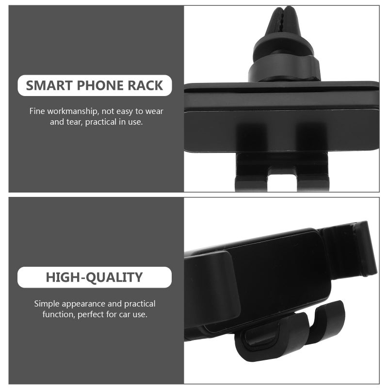 Adjustable Rotating Car Air Vent Phone Holder Black Mirror Finish For Hands Free Driving - Image 4