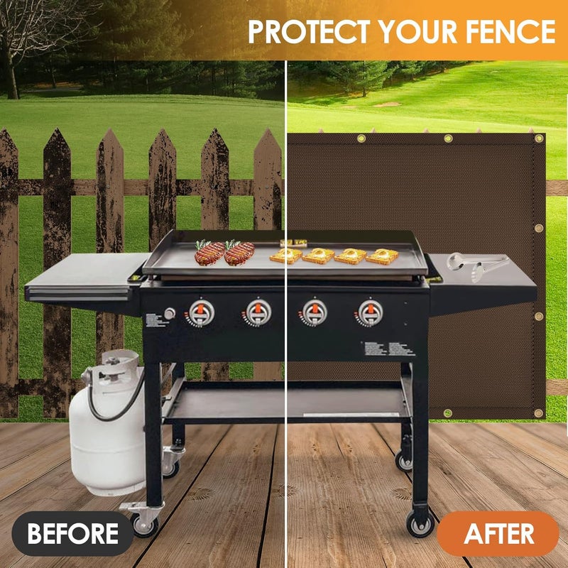 Amerbro Fireproof Heat Shield for Wall Behind Grill Protect Deck Fence from Grill Heat, Heat Shield Grill Mat for Outdoor Grill, Stove Wall Protector Fridge, Grill Mat Accessories for Blackstone, 3'x4', Brown - Image 3