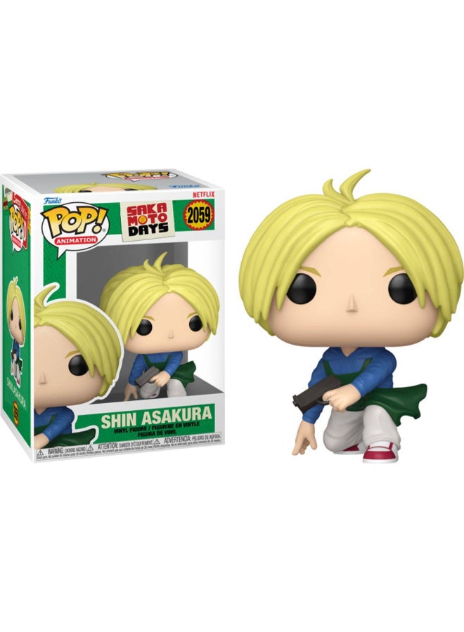 Funko تمثال فينيل شين أساكورا من أنمي ساكاموتو دايز من فنكو بوب! (9.4 سم) - Image 2