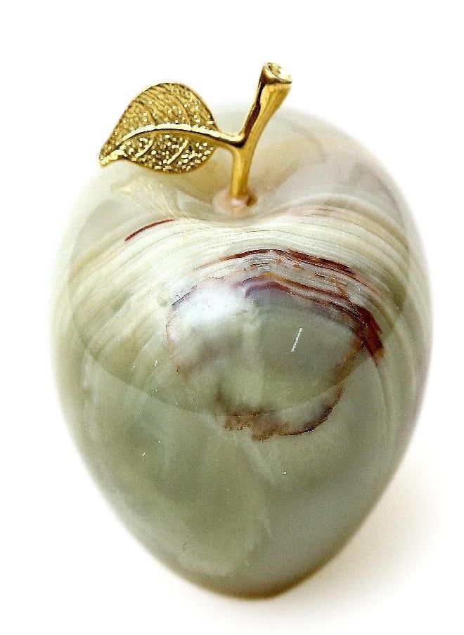 RADICALn RADICALn Decoration Piece Handmade Marble Home Decor Green Onyx Apple Paperweight - Best for Office Table Decoration & Study Room Decor Paperweight  - Image 1