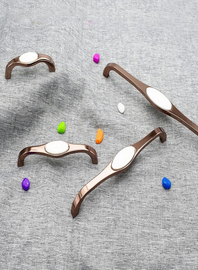 RAB Handle Zinc-Korean Solid Surface, for Door, Window, Drawer/Cabinet/Wardrobe, Kitchen and Office, Furniture Handle (Code:- Hand 303, Finish:- Rose Gold-White, Size:- 160mm, Pack of 1 PCS) - Image 4