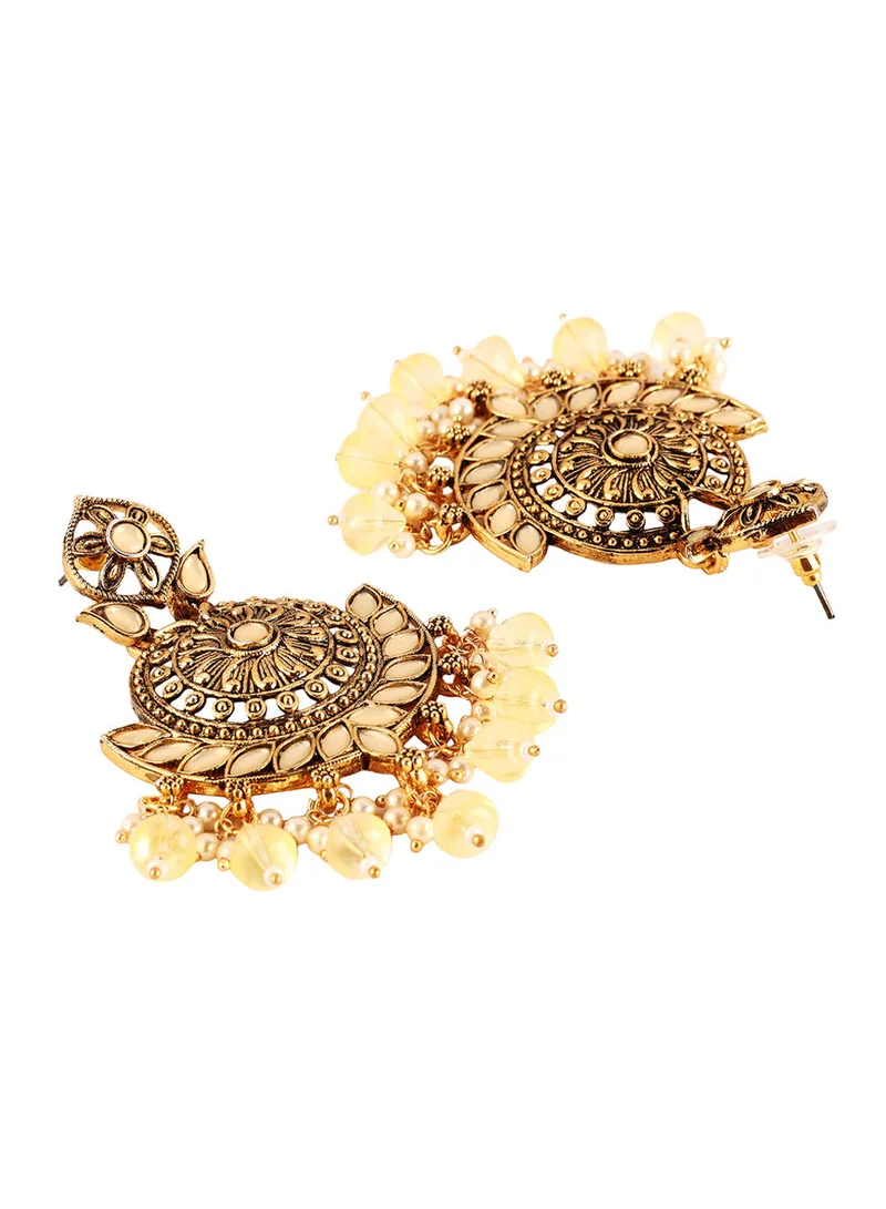 ISHIN  Gold-Toned Chandbalis Earrings for Women | Best Price UAE