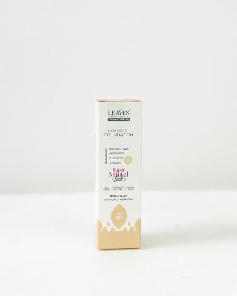 Leaves Super Natural Foundation 5-in-1 â€“ Daily Use | Light Shades | 25ml | Natural Coverage, Hydration & Sun Protection