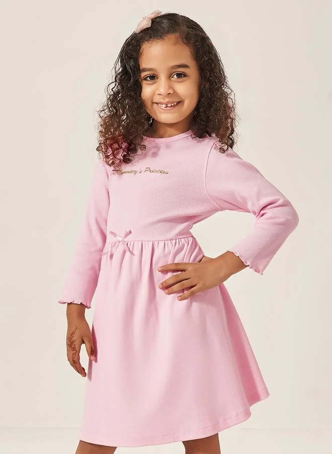 Styli Pink Long-Sleeve Dress