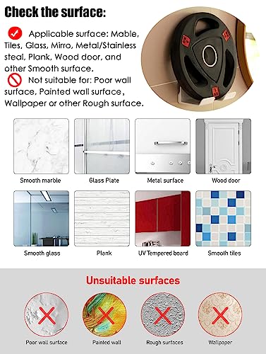 SUPTEC Universal Hair Dryer Holder, Self Adhesive Wall Mount Stand for Most Brand/Size Hair Blow Dryer Hair Dryer Organizer Rack with Plug&Wire Hook for Bathroom - Image 3