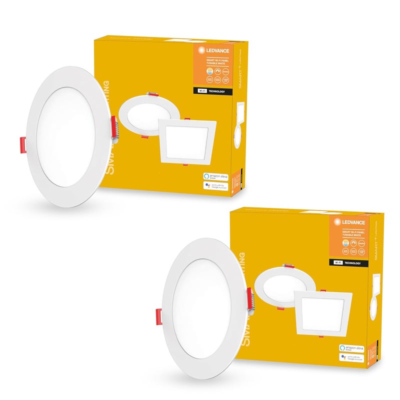 LEDVANCE LEDVANCE Smart WiFi 15W LED Round Panel Tunable White Dimmable PreSet Modes Aluminium Body Compatible with Alexa and Google Assistant Suitable for Indoor use Pack of 2 - Image 1