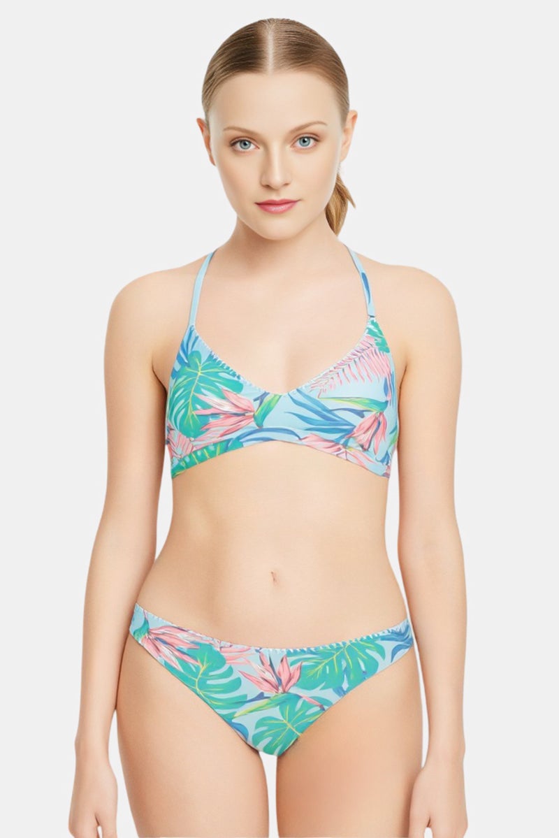 Hurley Women Two Piece Floral Print Bikini Top And Bottom Swimsuit, Multicolor - Image 1