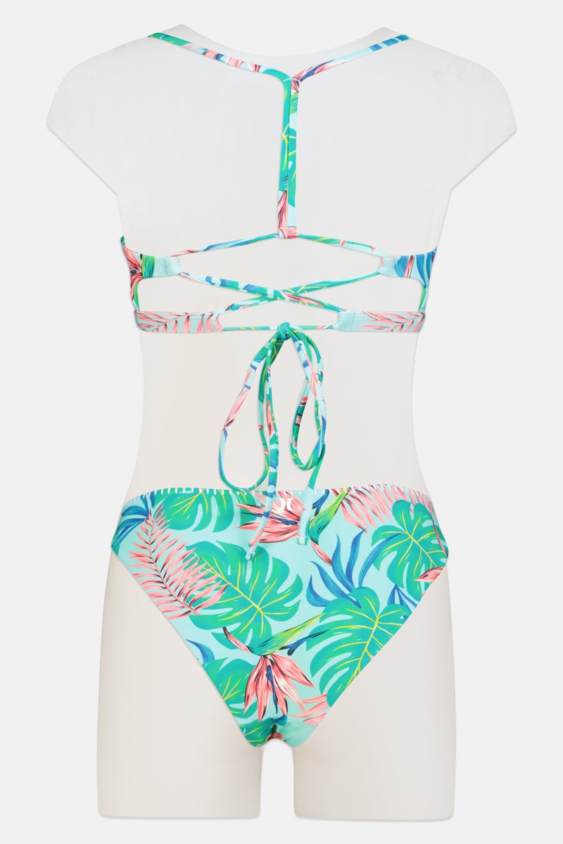 Hurley Women Two Piece Floral Print Bikini Top And Bottom Swimsuit, Multicolor - Image 2