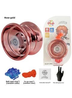 Special Alloy Yo-yo Yo Automatic Sleep Swing Dead Sleep Live Sleep YOYO Ball [send Gloves]]-Color:Rose Gold Alloy Yo-yo (no Lights) + Gloves