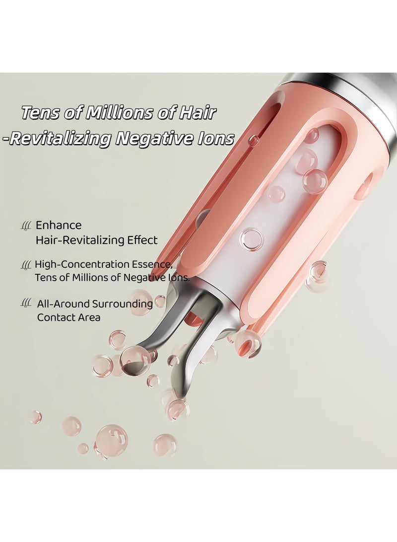 XiuWoo Automatic Curling Iron,Rotating Curling Wand,Professional Clipless Hair Curler,Sizes Barrel 32MM,Adjustable Temperature,4 Gears Fast Heating,2-Way Rotation, Anti-Scald, Anti-Tangle Rotating, 1.4m 360° Swivel Cord(Silver + light brown） - Image 4