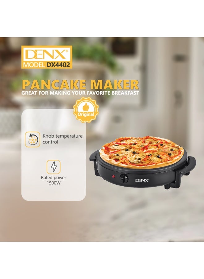 دينكس DENX---DX4402 ماكينة بان كيك كهربائية بقوة 1500 واط، لوحة طهي غير لاصقة مع مقبض ضبط درجة الحرارة، تسخين سريع ومتساوي لصنع الكريب - Image 3