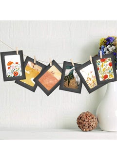 Generic Kraft Paper Cardboard Photo Frame with Wooden Clips and String, Wall Decoration DIY Picture Frame Hanging Picture Frames for Home, School and Office Décor 10Pcs  - Image 3