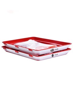 Food Tray Zero Waste Food Storage Containers Flat Reusable Freezer Food Preservation Tray Space Food Savers, Keeper Freezer Meal Trays - Multicolor