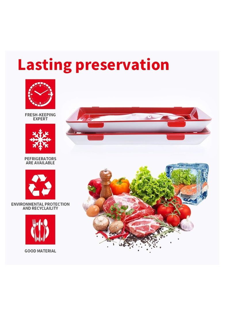 Reko - Food Tray Zero Waste Food Storage Containers Flat Reusable Freezer Food Preservation Tray Space Food Savers, Keeper Freezer Meal Trays - Multicolor - Image 1