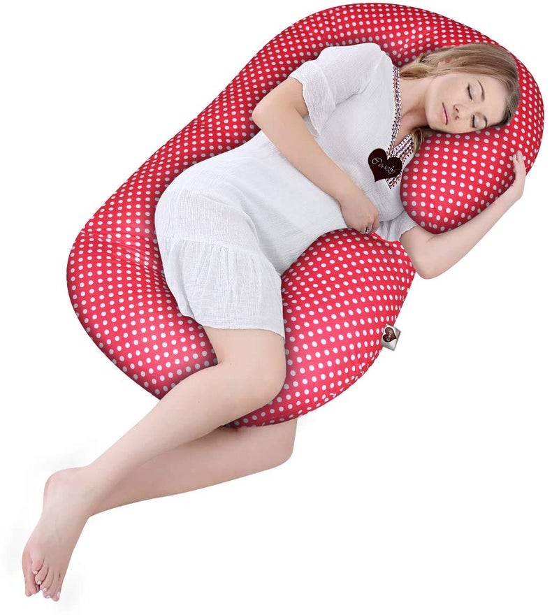 COOZLY Reve C Shaped Pregnancy Pillow (Red)