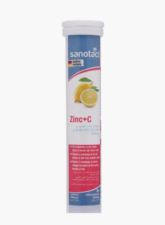 sanotact Sanotact Zinc and Vitamin C 20 Lemon Effervescent Tablets 