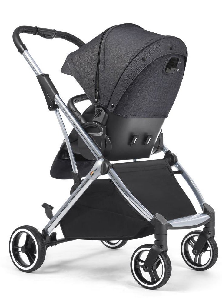 GOKKE Reversible Baby Stoller,  5 Point Safety Harness, Compact Fold,  Forward & Rear Facing, 0-36 Months, Black - B108BL - Image 2