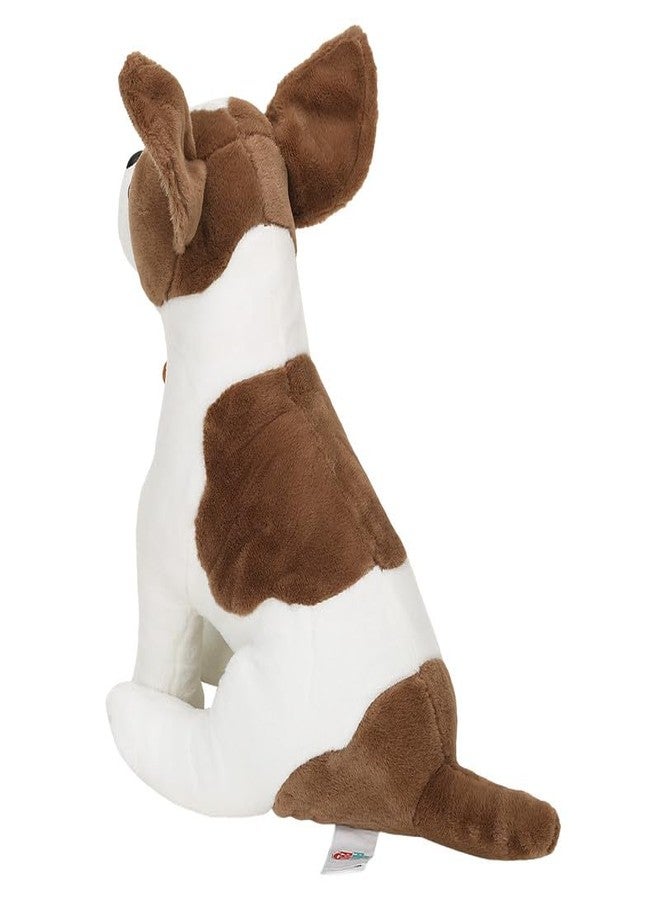 STRIDERS لعبة كلب ستريدرز القطيفة الناعمة للأطفال، جرو محشو لطيف، هدية رائعة للعناق والحب للبنات والأولاد، هدية عيد ميلاد (كلب أبيض وبيج) - Image 4