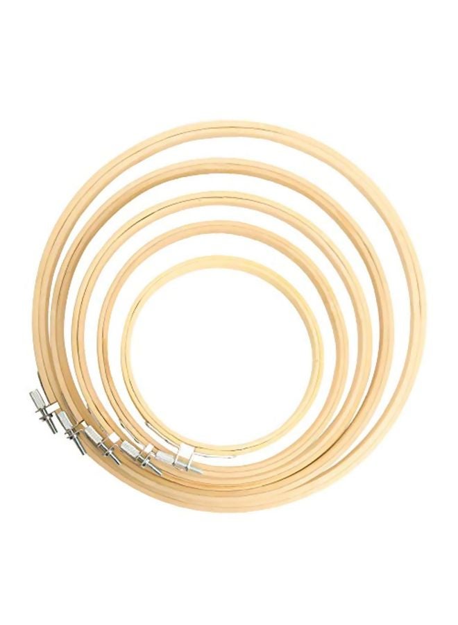 5-Piece Embroidery Hoop Ring Set Beige 10.2inch - Image 1