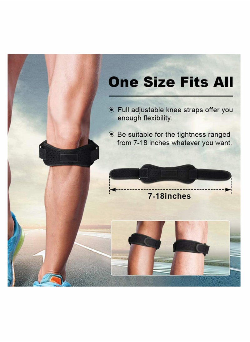 Excefore - Patella Strap Knee Brace Support, 2 Pack Knee Brace for Arthritis, ACL, Running, Basketball, Meniscus Tear, Sports, Athletic Best Knee Brace for Hiking, Soccer, Volleyball & Squats (2 Pack) - Image 1