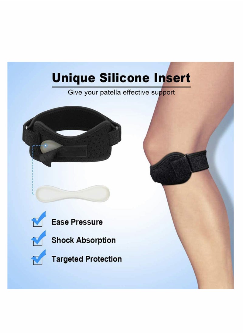 Excefore - Patella Strap Knee Brace Support, 2 Pack Knee Brace for Arthritis, ACL, Running, Basketball, Meniscus Tear, Sports, Athletic Best Knee Brace for Hiking, Soccer, Volleyball & Squats (2 Pack) - Image 1
