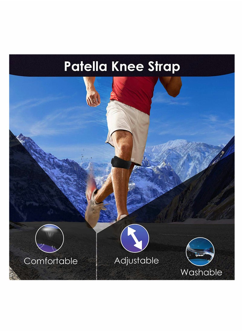 Excefore - Patella Strap Knee Brace Support, 2 Pack Knee Brace for Arthritis, ACL, Running, Basketball, Meniscus Tear, Sports, Athletic Best Knee Brace for Hiking, Soccer, Volleyball & Squats (2 Pack) - Image 1