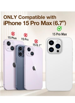 Houmt iPhone 15 Pro Max Case Silicone with 1X Camera Protector+ 1X Screen Protector Compatible with iPhone 15 Pro Max Cover Liquid Soft Silicone Inside Microfiber Lining Slim Thin Protective Case Cover  - Image 2