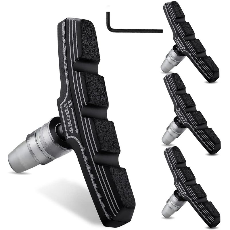 Hapleby 4PCS Premium Bike Brake Pads, Professional Mountain Bicycle V-Brake Pads, Bike Brake Blocks Kit, for Free Hex Wrench - Image 1