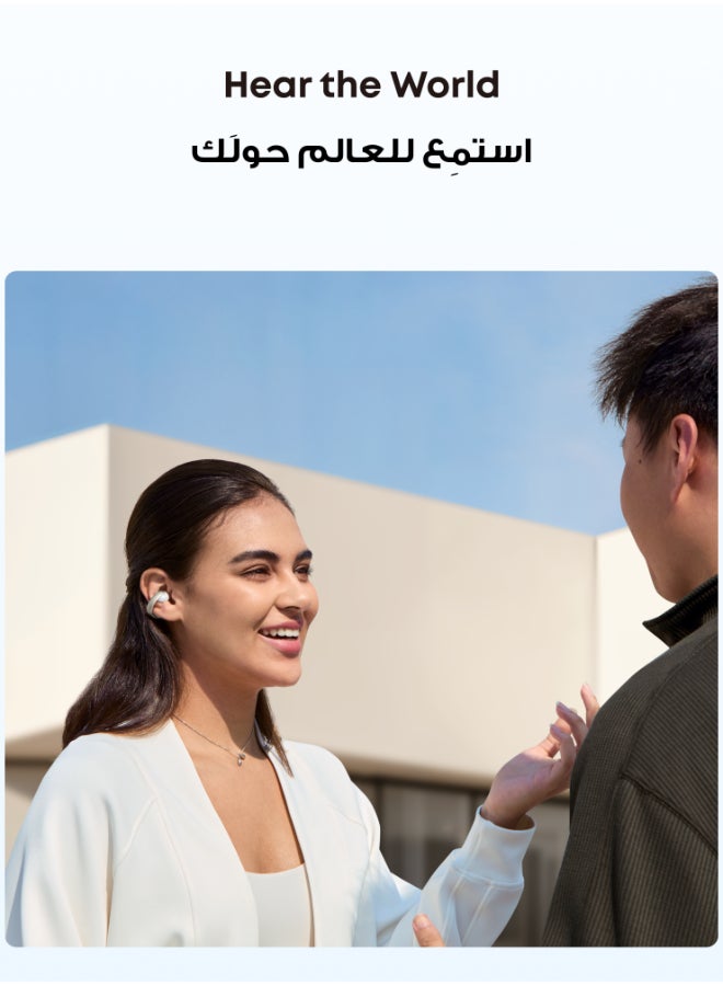 Soundcore AeroClip by Anker, Open-Ear Earbuds, Clip-On Headphones, Adaptive Comfort, Clear Calls with 4 Mics and AI, Stable Fit, 12mm Drivers for Powerful Bass, Hi-Res, Open-Ring Design White - Image 4