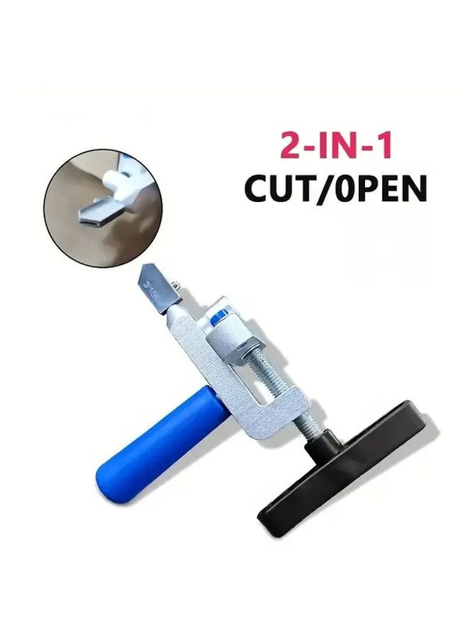 2 In 1 Manual Glass Ceramic Tile Cutter With Roller Wheel Silvery Handyman Tools - Image 3