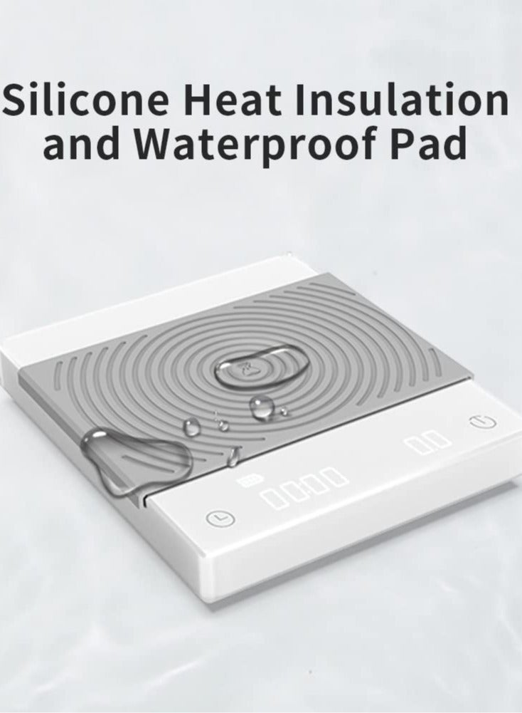 TIMEMORE Mirror Basic Digital Espresso Coffee Scale Kitchen Scale with Auto Timing White - Image 3